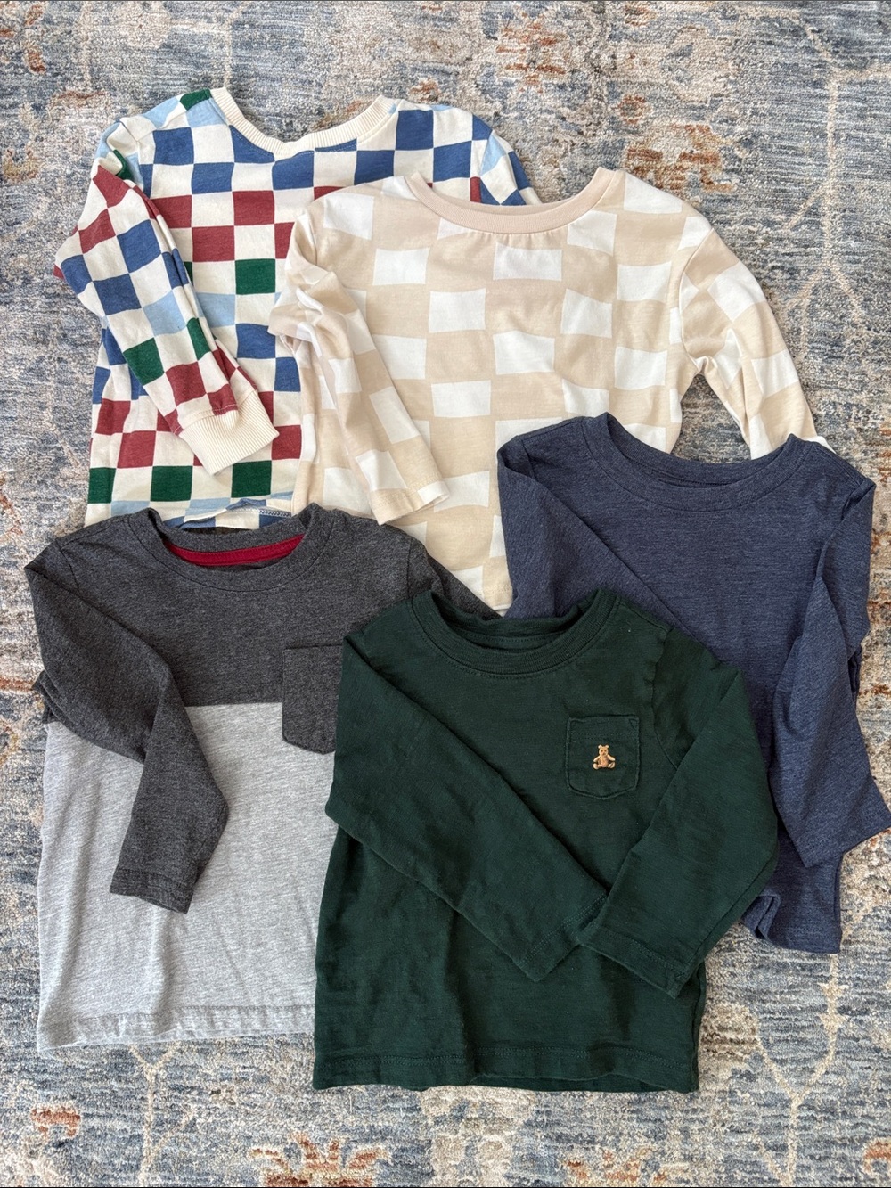 18m-2T, Kids Cotton Long-Sleeve, Pattern and Solid Colors, Gently Worn